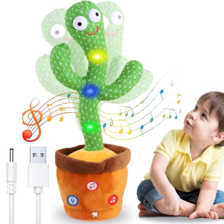 Dancing Cactus Toy – Interactive Plush with Recording, Voice Repeat, s
