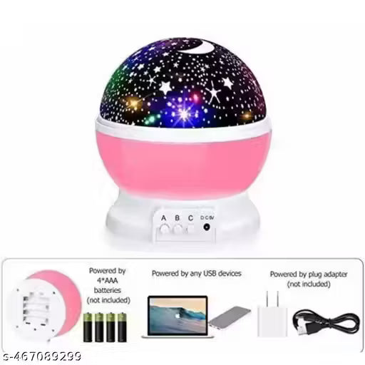 Star Master Rotating 360° Moon Night Light Lamp Projector with Colors