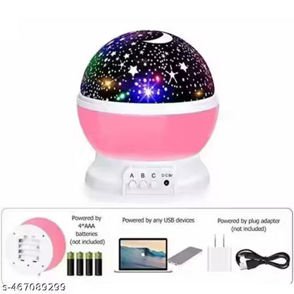 Star Master Rotating 360° Moon Night Light Lamp Projector with Colors