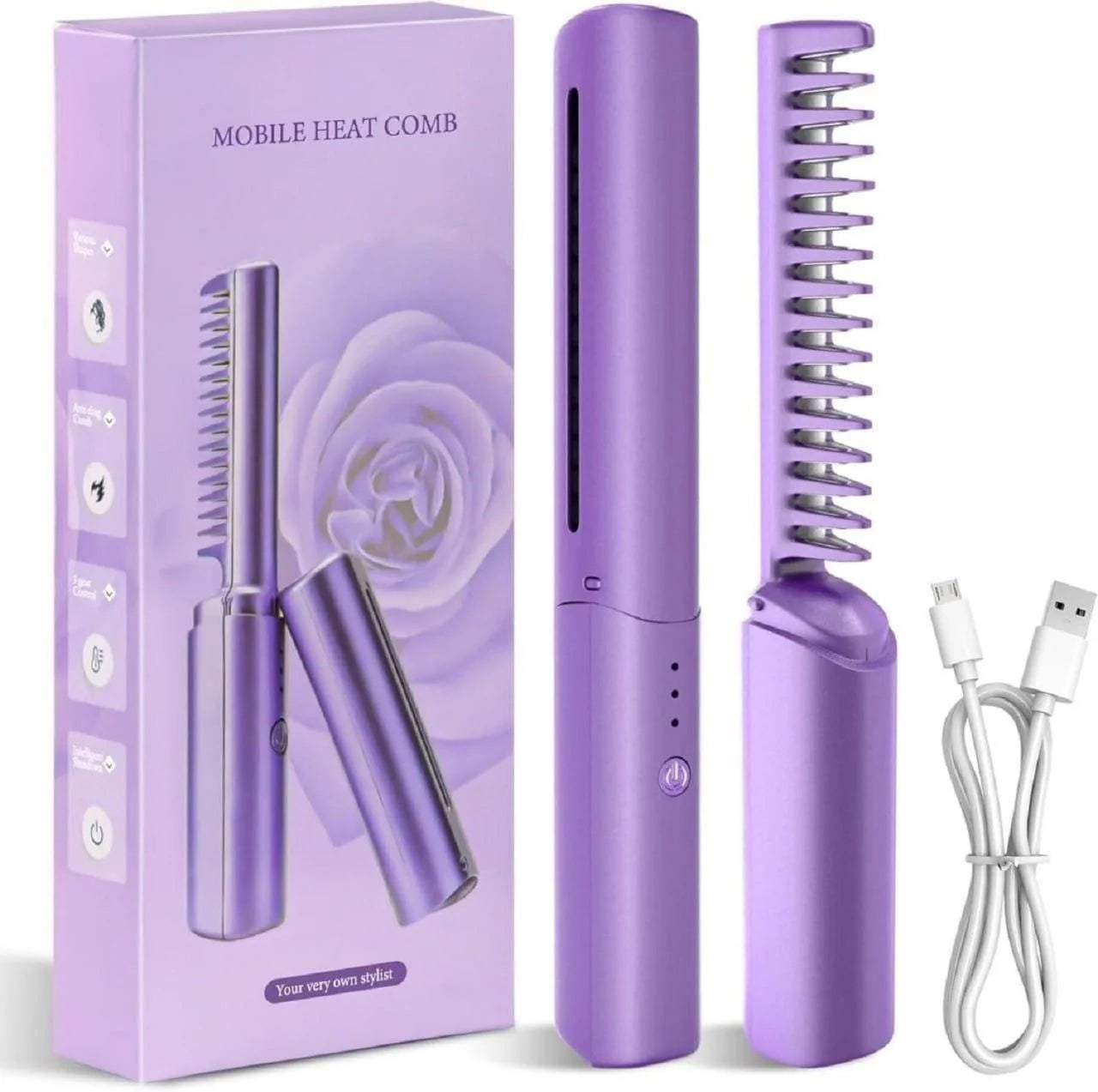 Portable Mini Cordless Hair Straightener – Rechargeable, Adjustable &amp; Travel-Friendly