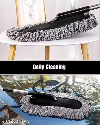 Microfiber Flexible Duster with Expandable Handle – Car &amp; Home Cleaning Brush (Dry/Wet Use)