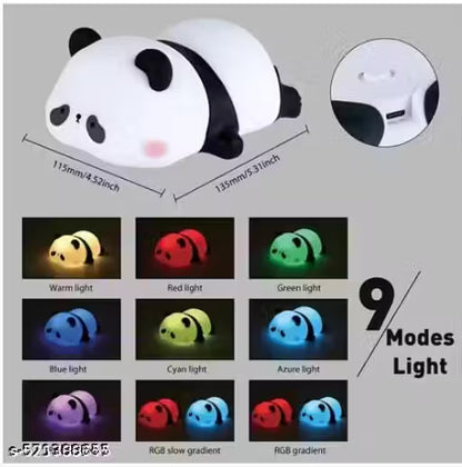 Rechargeable Panda Night Light for Kids – 7-Color LED Changing Lamp (Soft BPA-Free, Multicolour)