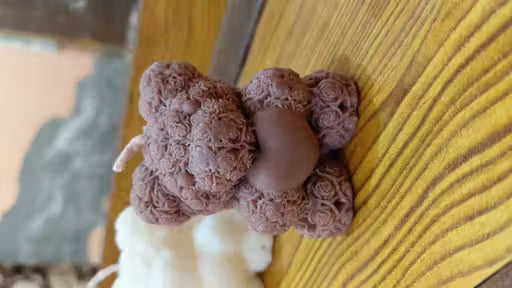 Handcrafted Teddy Bear Rose Candle – Heart Holding Decorative Scented Candle