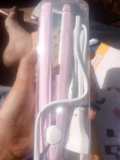 Mini Iron Hair Straightener – Pink | Compact, Travel-Friendly Styling Tool