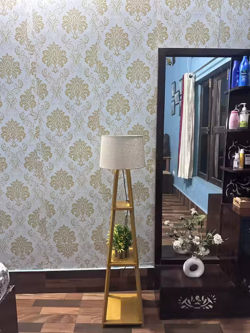 Floor Lamp with Shelf – Classic Brown Incandescent Floor Light for Living Room, Bedroom &amp; Office (Pack of 1)