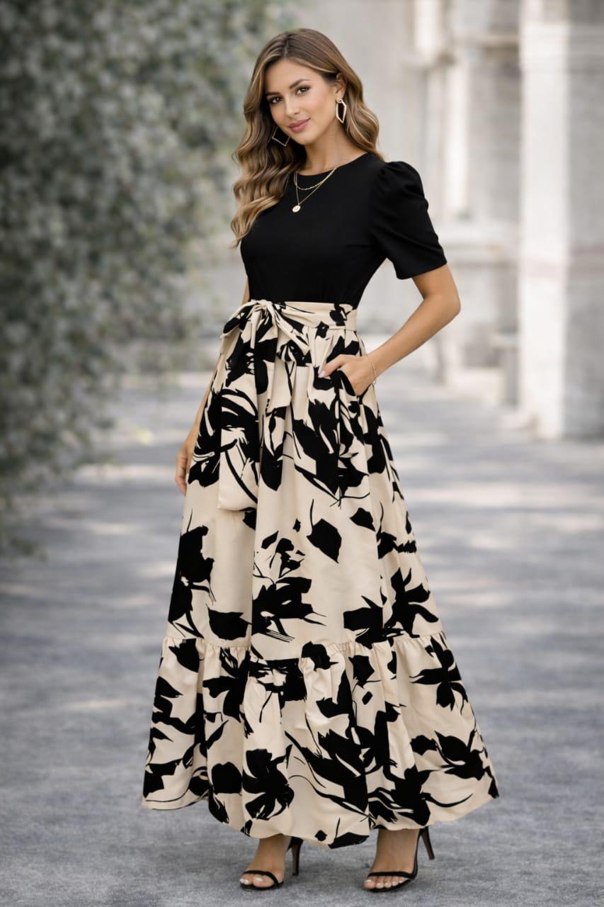 Women’s Elegant Floral Print Dress | Stylish Casual & Party Wear Dress for Women