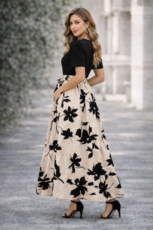 Women’s Elegant Floral Print Dress | Stylish Casual & Party Wear Dress for Women