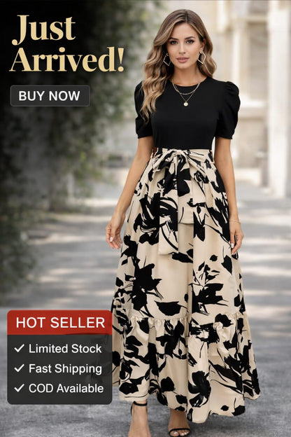 Women’s Elegant Floral Print Dress | Stylish Casual & Party Wear Dress for Women