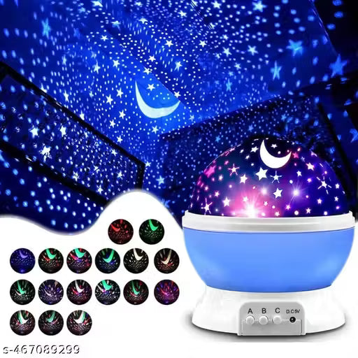 Star Master Rotating 360° Moon Night Light Lamp Projector with Colors