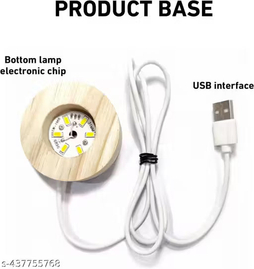 Rolex Explorer Universe Crystal Ball Night Light – LED Glass Lamp with Wooden Base (2.4 Inches)