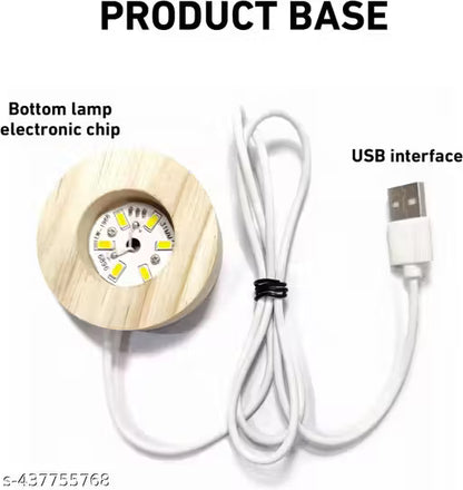 Rolex Explorer Universe Crystal Ball Night Light – LED Glass Lamp with Wooden Base (2.4 Inches)