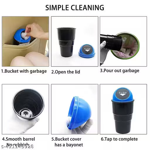 Plastic Mini Car Trash Bin – 2 Pc Set (Manual-Lift Lid)