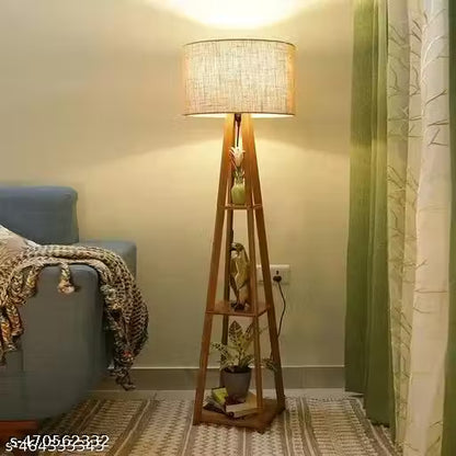 Floor Lamp with Shelf – Classic Brown Incandescent Floor Light for Living Room, Bedroom &amp; Office (Pack of 1)